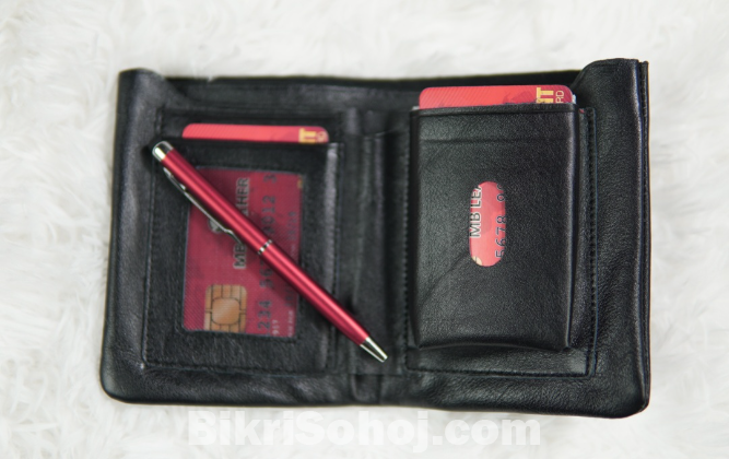 Genuine Leather Wallet with Pen